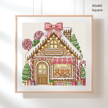 Frosted Gingerbread Shop: Hand-Rendered Diamond Painting Christmas Collection