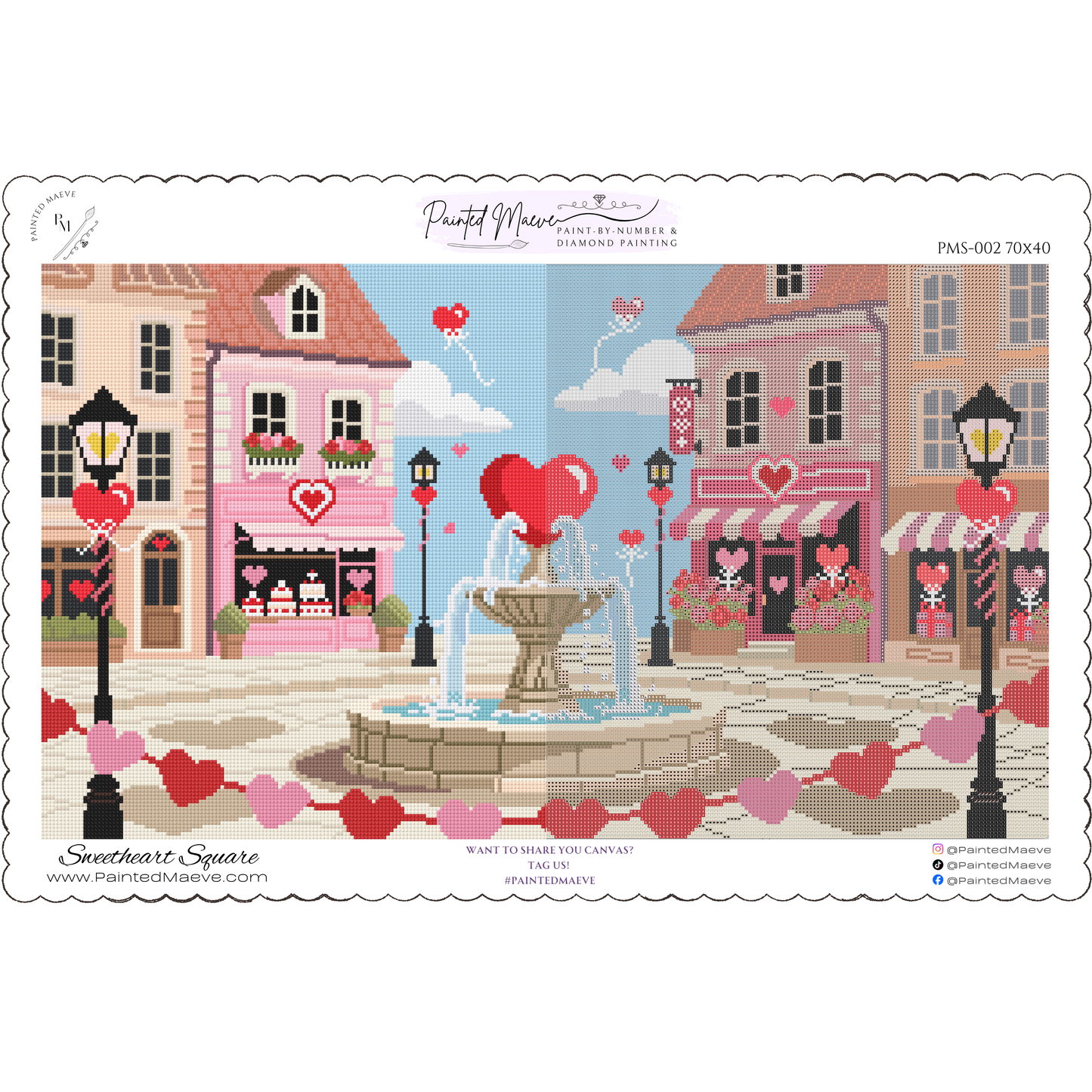 Sweetheart Square: Hand-Rendered Diamond Painting Valentine Collection