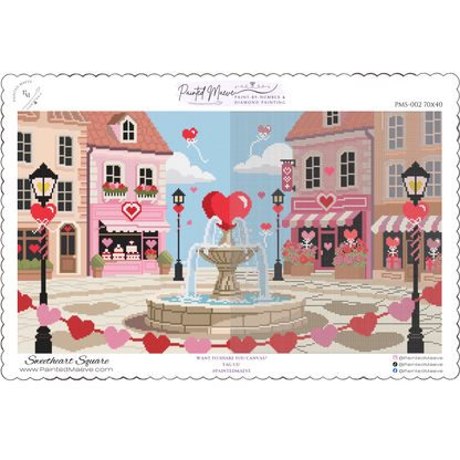 Sweetheart Square: Hand-Rendered Diamond Painting Valentine Collection