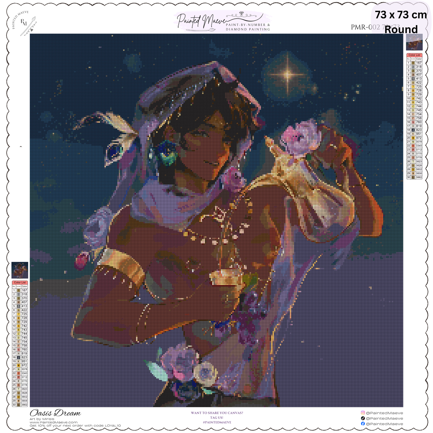 Oasis Dream: Hybrid-Rendered Diamond Painting