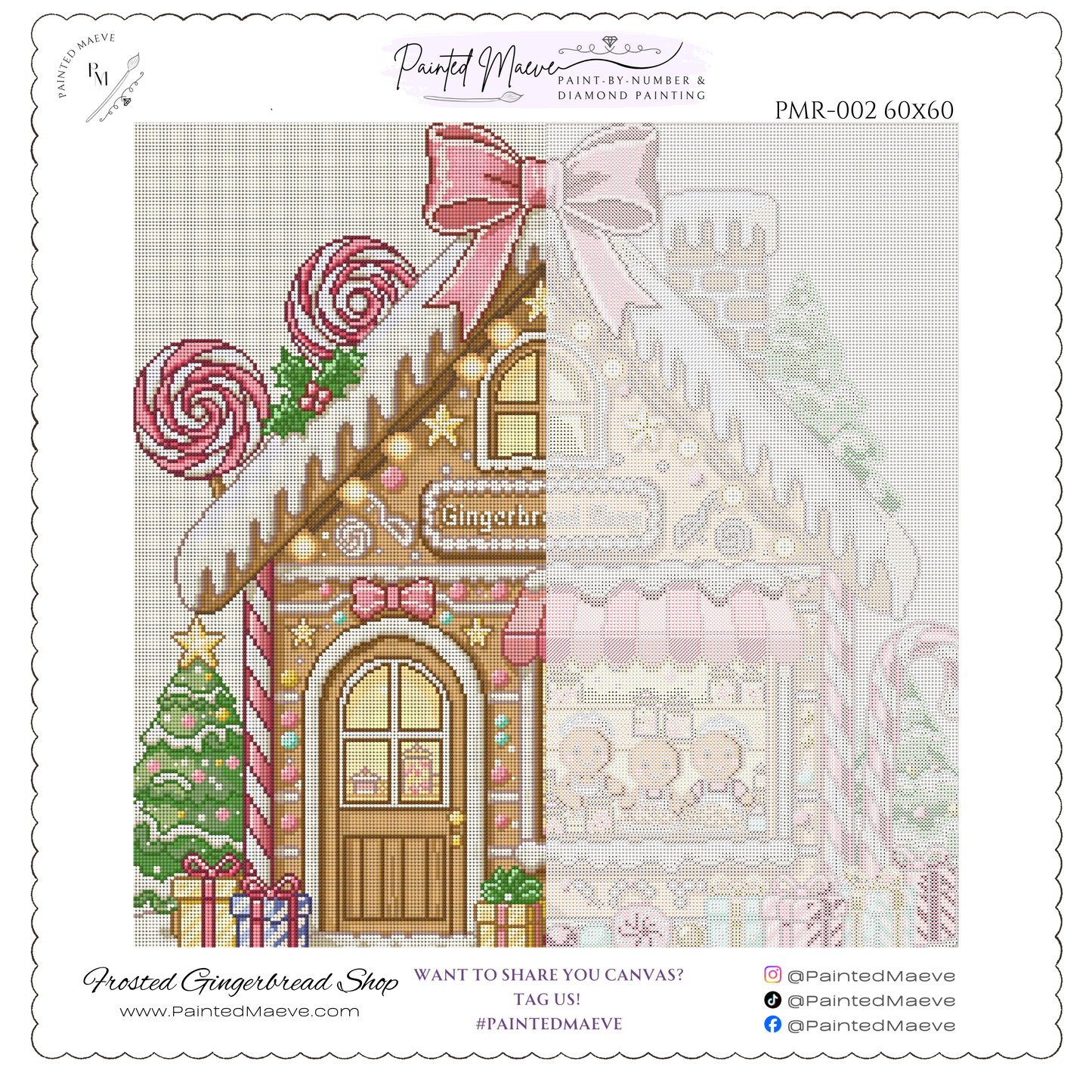 Frosted Gingerbread Shop: Hand-Rendered Diamond Painting Christmas Collection