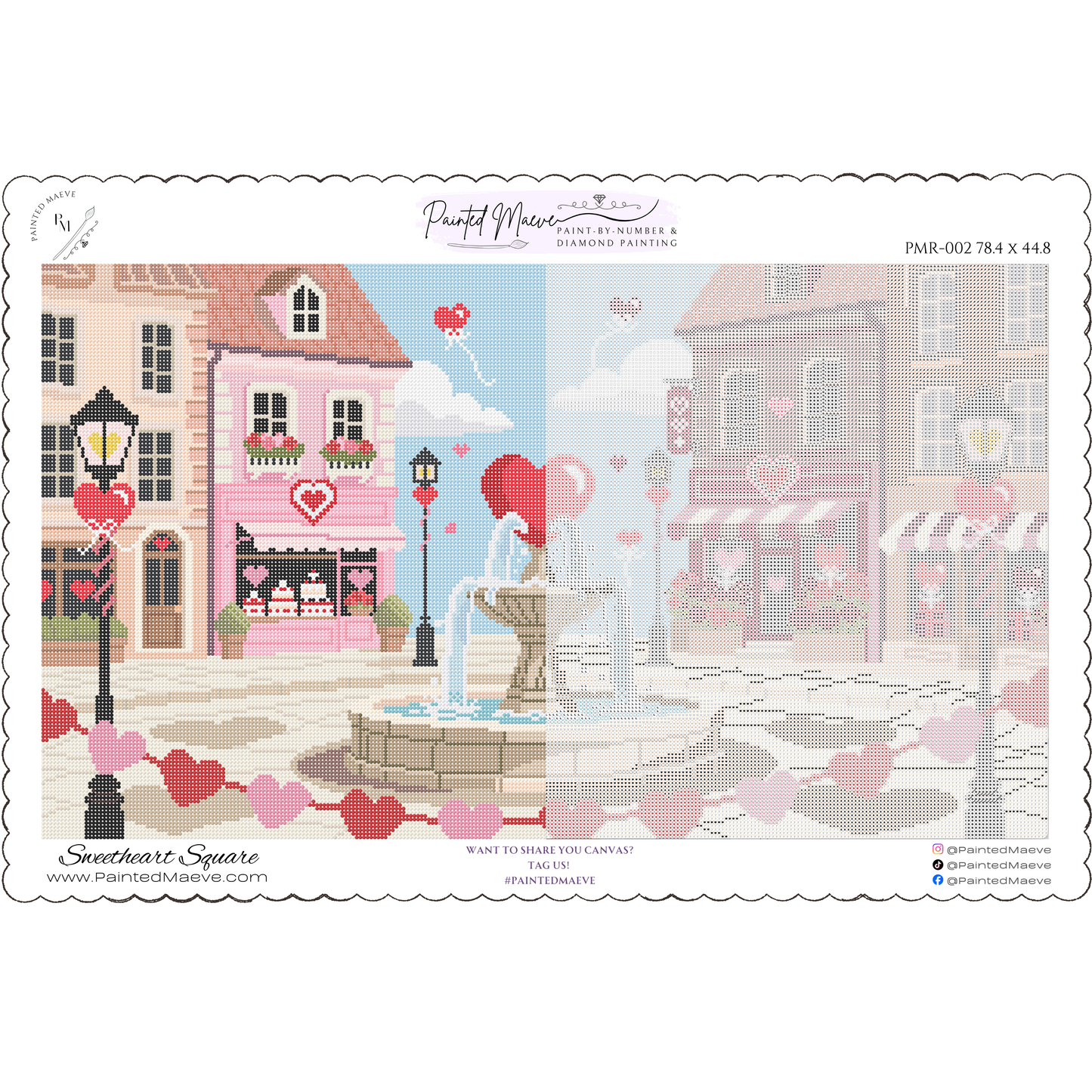 Sweetheart Square: Hand-Rendered Diamond Painting Valentine Collection