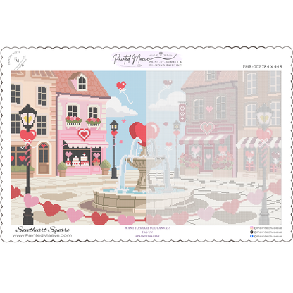 Sweetheart Square: Hand-Rendered Diamond Painting Valentine Collection