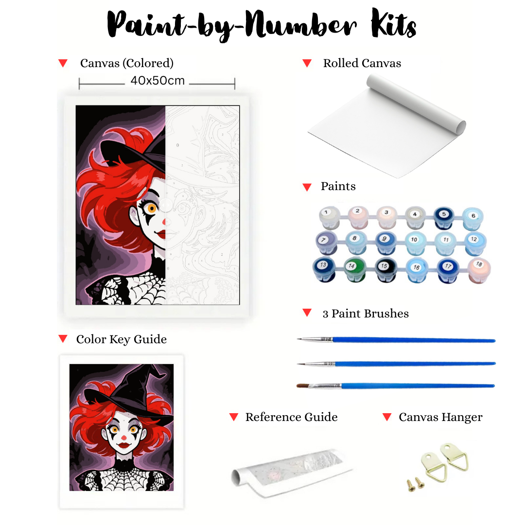 Tricky Scarlet Witch: Paint-by-Number Halloween Collection (24/36/48 colors | No Frame)