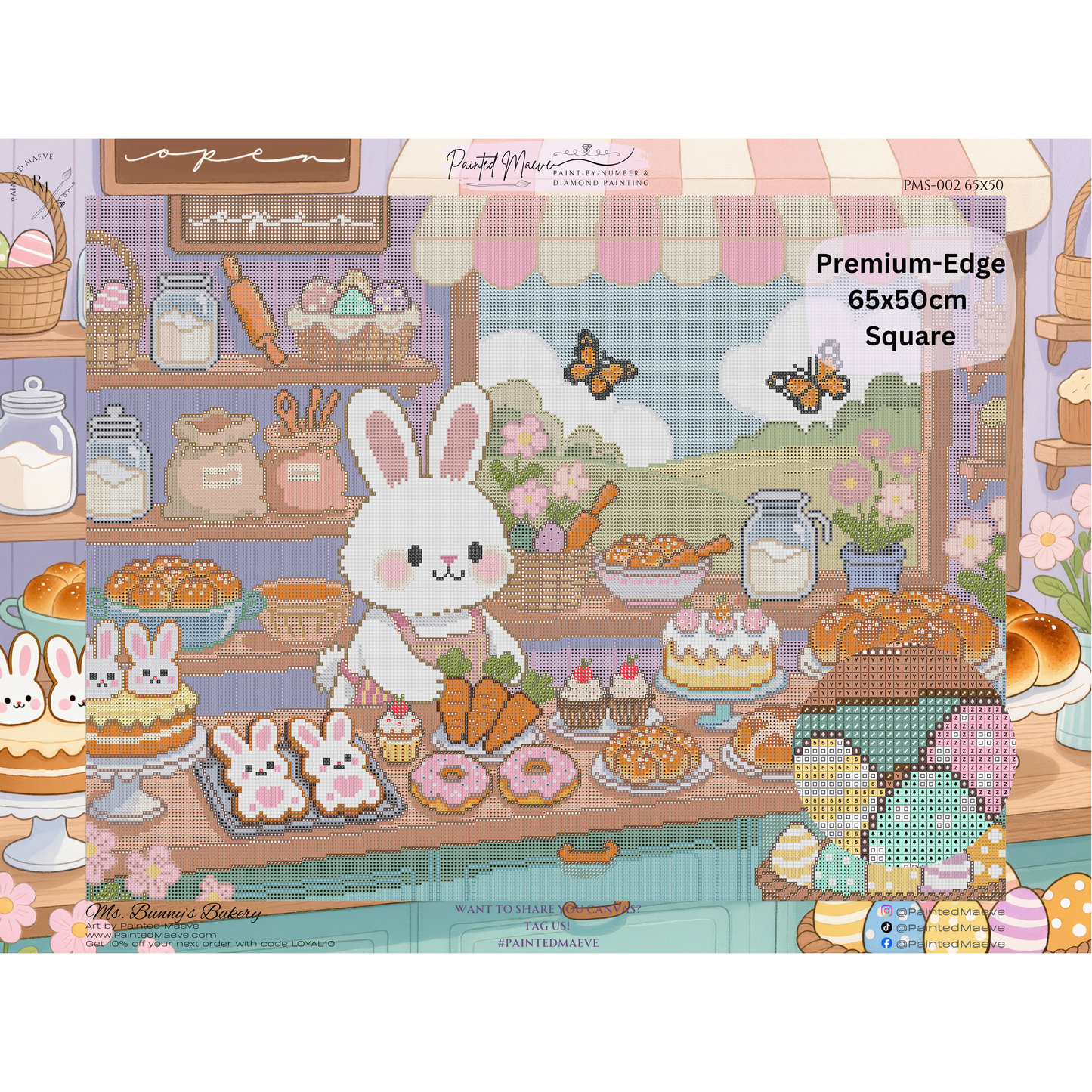 Ms. Bunny's Bakery: Hand-Rendered Diamond Painting Collection