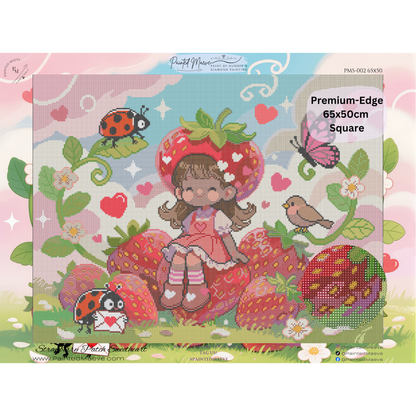 Strawberry Patch Sweetheart: Hand-Rendered Diamond Painting Valentine Collection