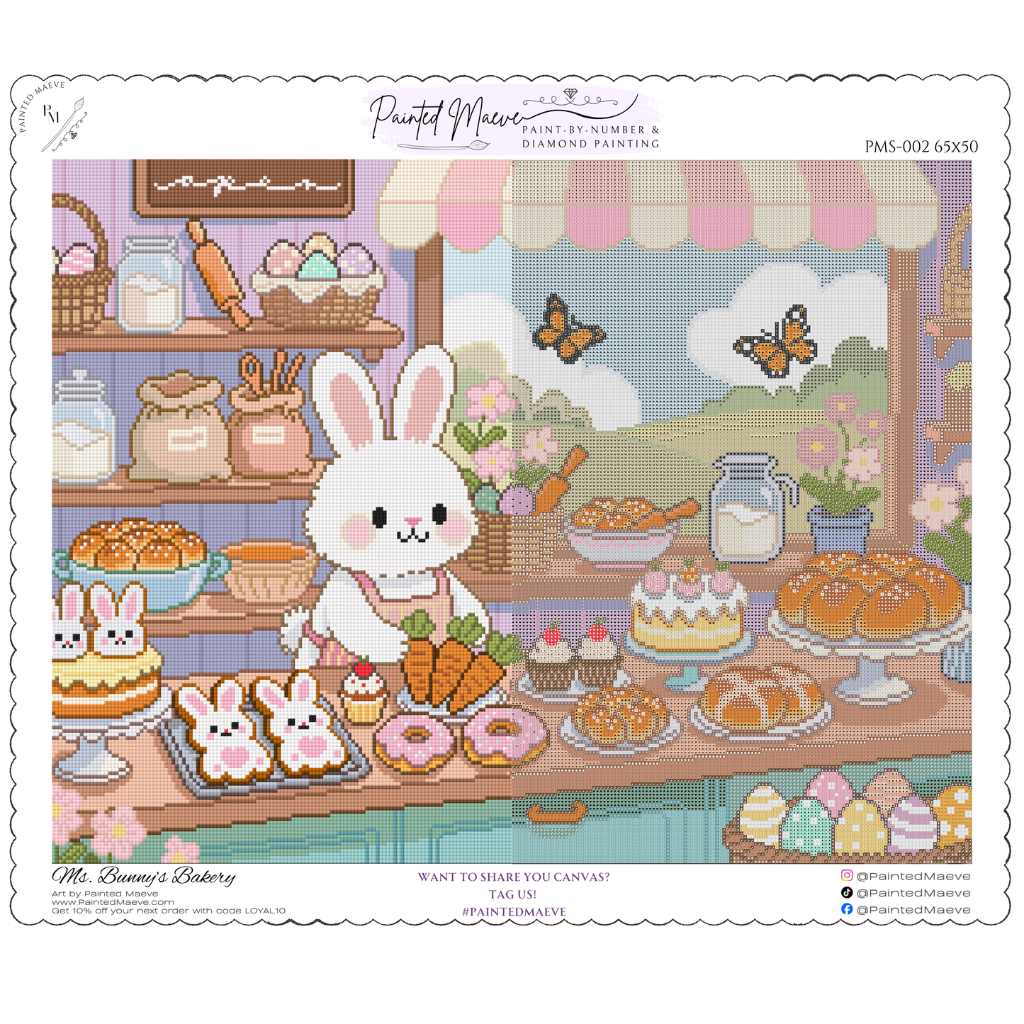 Ms. Bunny's Bakery: Hand-Rendered Diamond Painting Collection