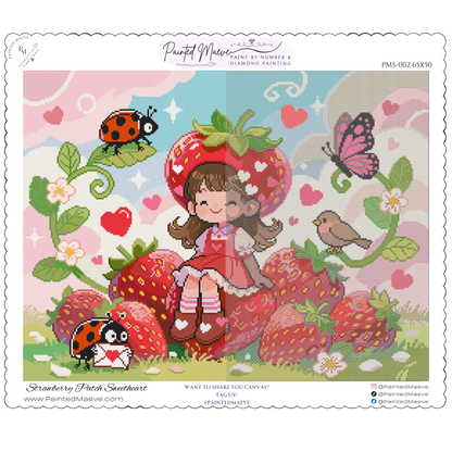 Strawberry Patch Sweetheart: Hand-Rendered Diamond Painting Valentine Collection