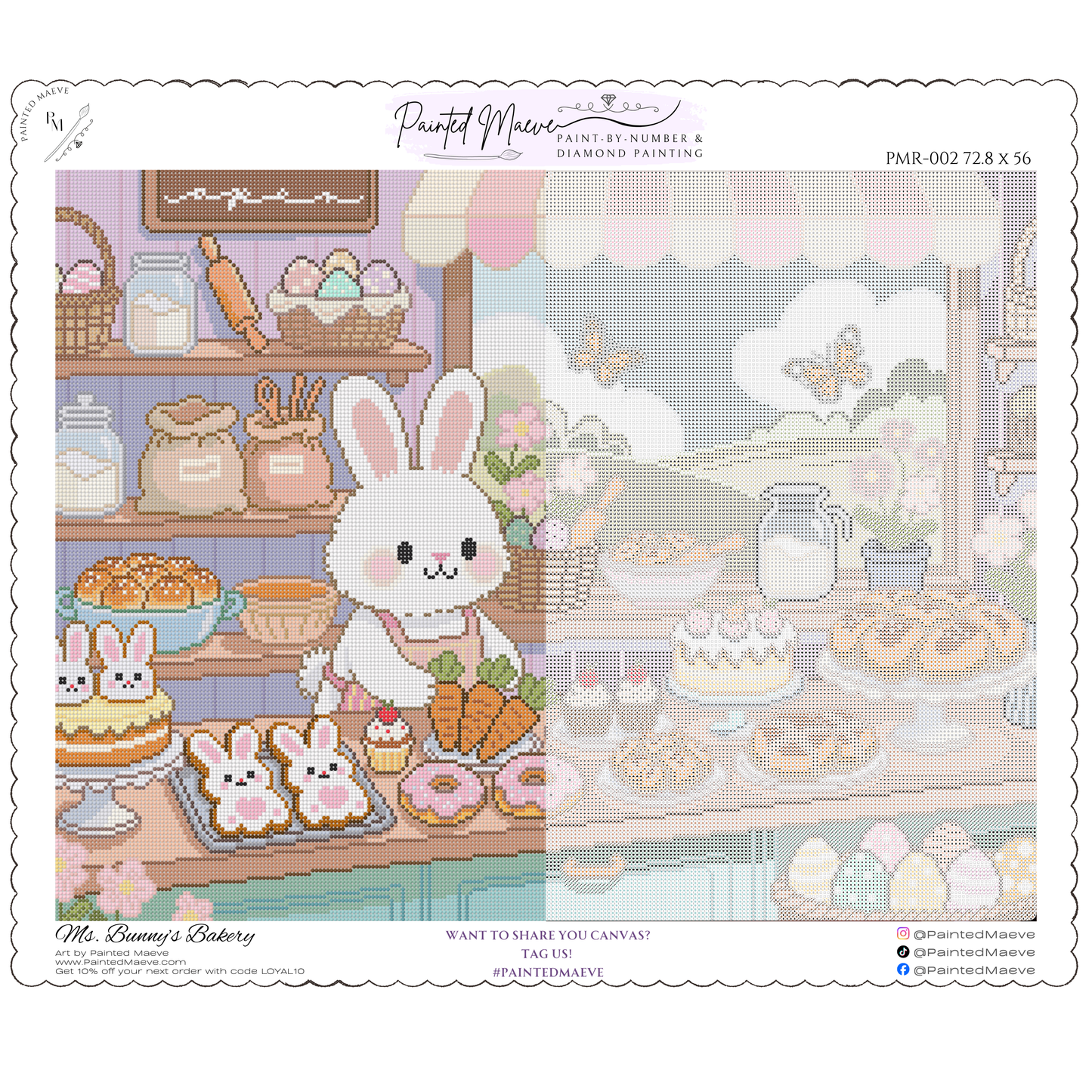 Ms. Bunny's Bakery: Hand-Rendered Diamond Painting Collection