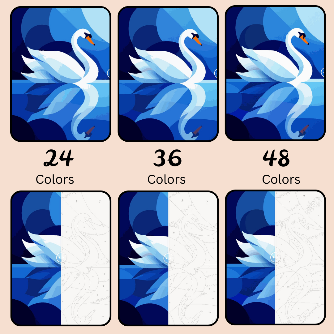 Reflections in Blue: Paint-by-Number Collection (24/36/48 colors | No Frame)