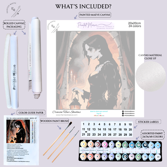 Crimson Hour Shadows: Paint-by-Number Halloween Collection (24/36/48 colors | No Frame)