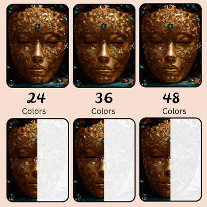 Mask of Gold: Paint-by-Number Collection (24/36/48 colors | No Frame)