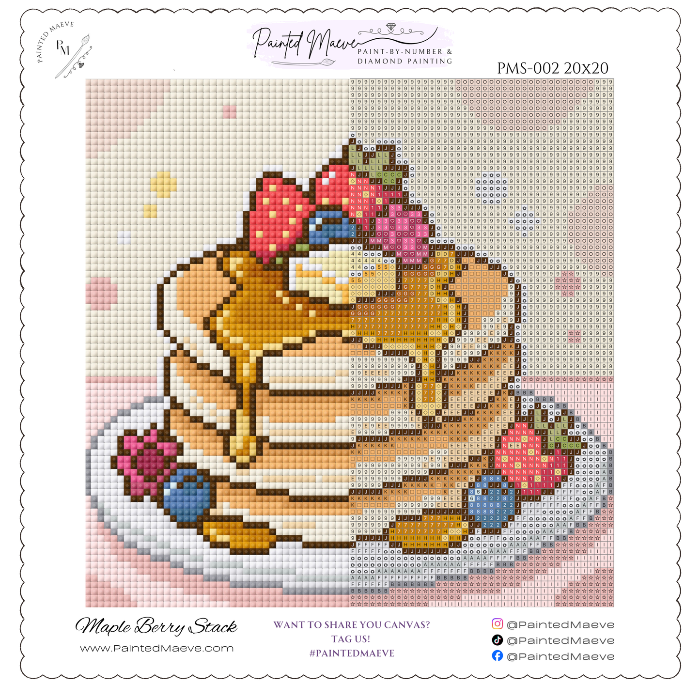 Maple Berry Stack: MINI Hand-Rendered Diamond Painting Collection