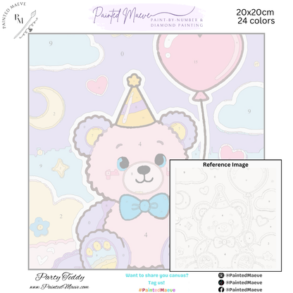 Party Teddy: Paint-by-Number Collection (24/36/48 colors | No Frame)