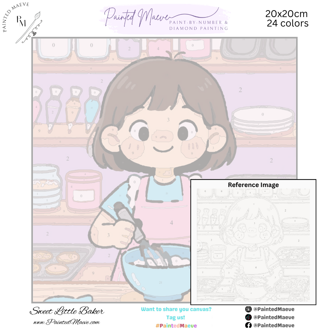 Sweet Little Baker: Paint-by-Number Collection (24/36/48 colors | No Frame)