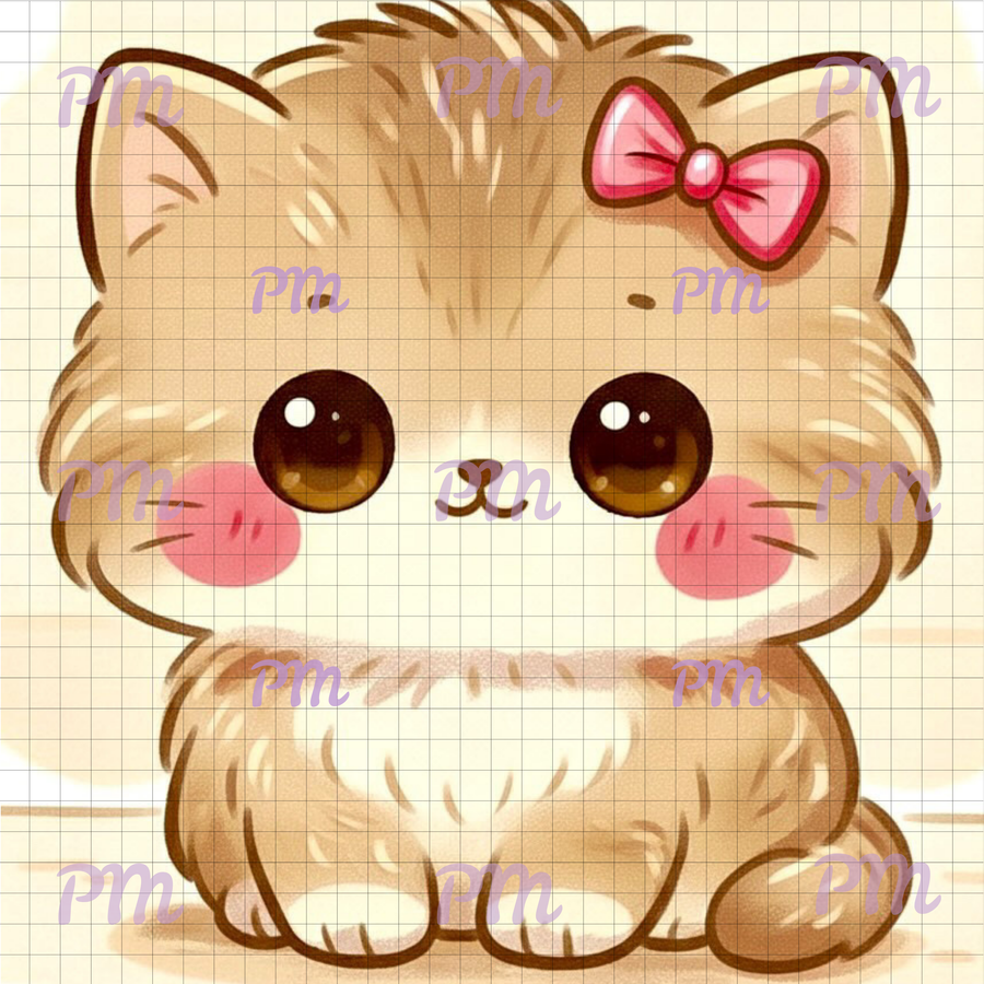 Golden Fluff: Hand-Rendered Diamond Painting Collection