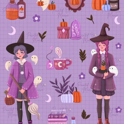 Pumpkin Spice & Spells Hand-Rendered Diamond Painting