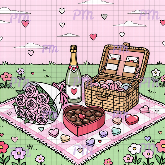 Sweetheart Picnic: Hand-Rendered Diamond Painting Valentine Collection