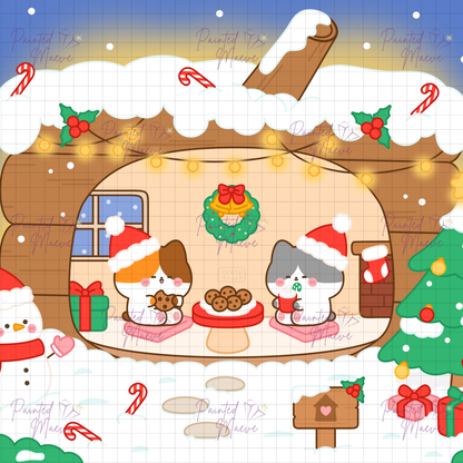 Christmas Cabin Hand-Rendered Diamond Painting
