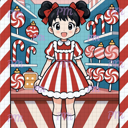 Lady Cane's Candy Stand: Hand-Rendered Diamond Painting Christmas Collection