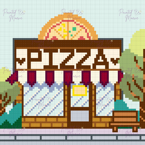 Pizza Plaza Hand-Rendered Diamond Painting