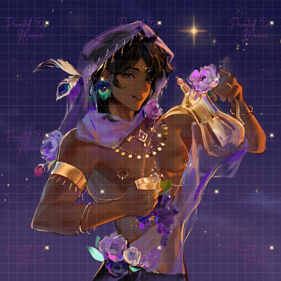 Oasis Dream: Hybrid-Rendered Diamond Painting