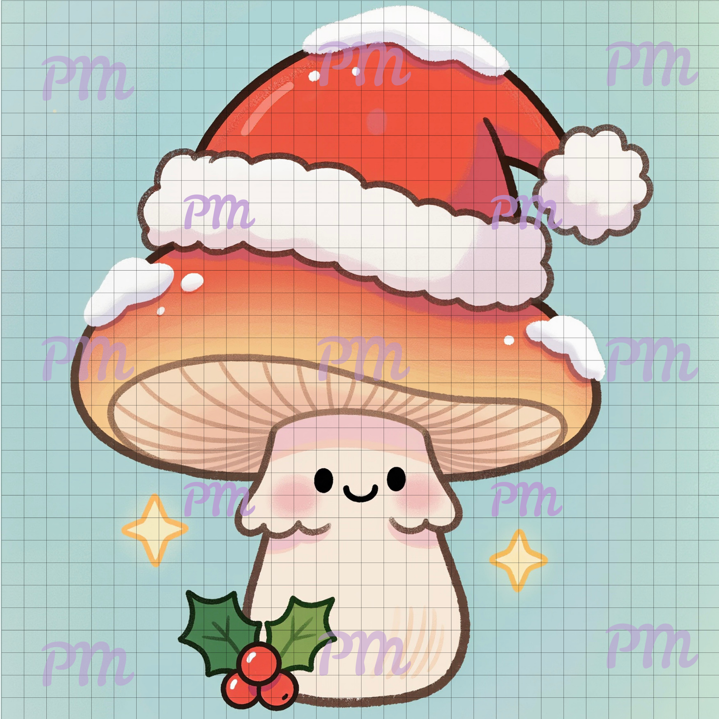 Merry Munchshroom: Hand-Rendered Diamond Painting Christmas Collection