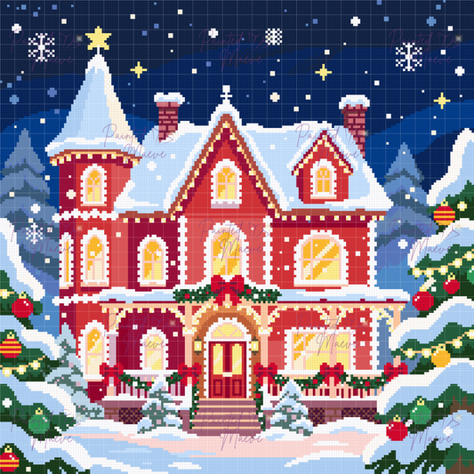 Merry Manor Hand-Rendered Diamond Painting