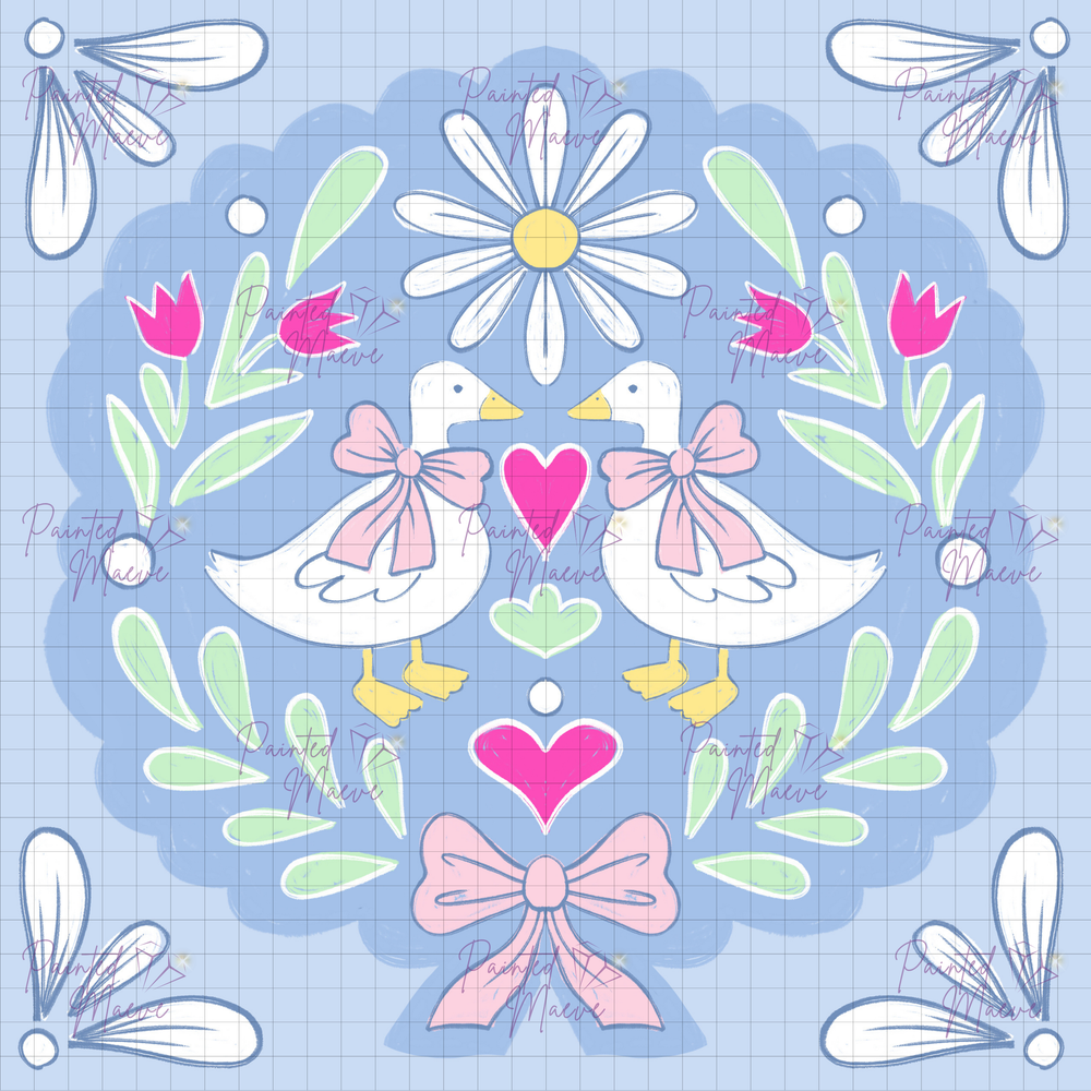 Goose Folk Art Hand-Rendered Diamond Painting
