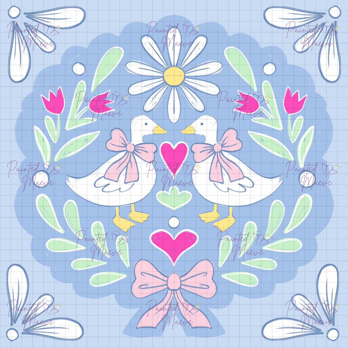 Goose Folk Art Hand-Rendered Diamond Painting