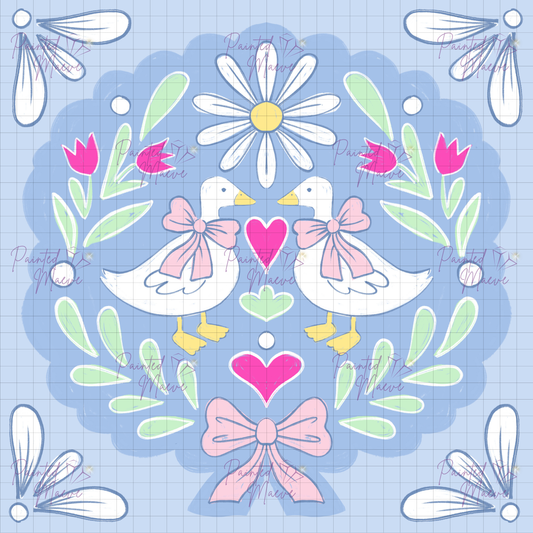 Goose Folk Art Hand-Rendered Diamond Painting