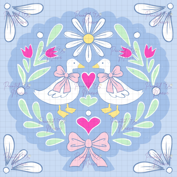Goose Folk Art Hand-Rendered Diamond Painting