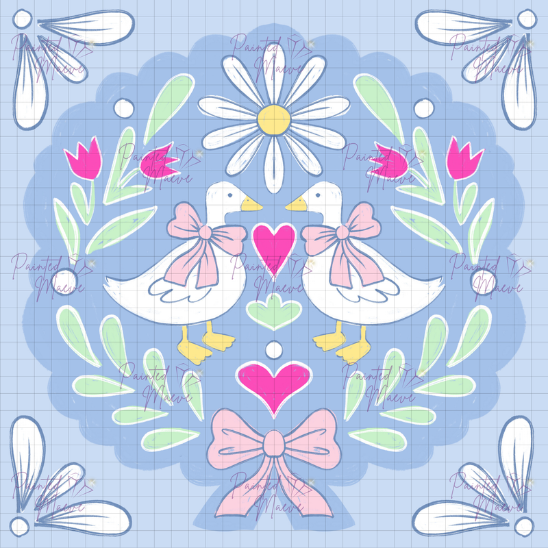 Goose Folk Art Hand-Rendered Diamond Painting