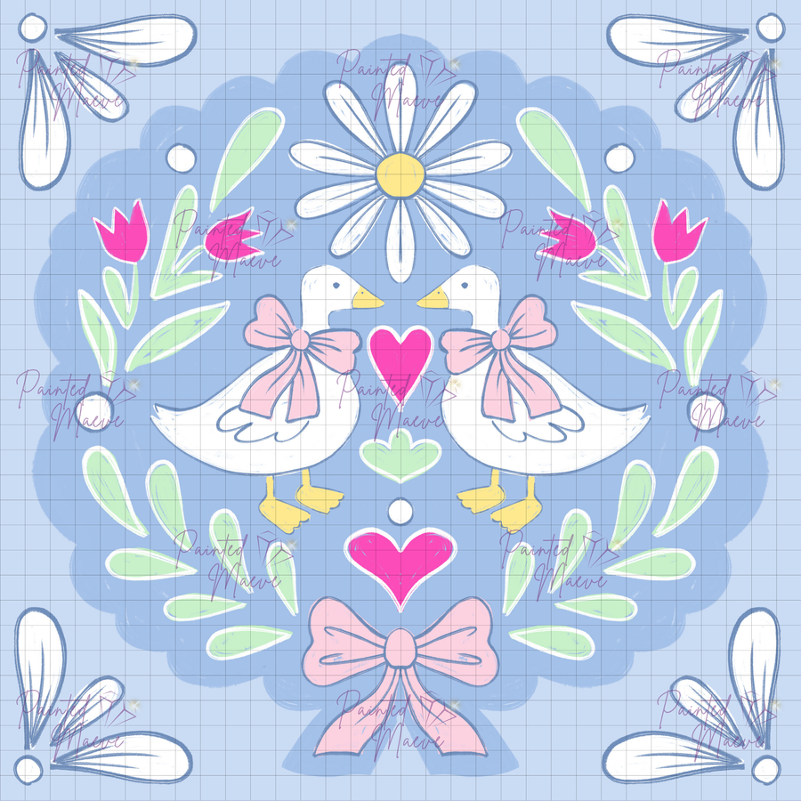 Goose Folk Art Hand-Rendered Diamond Painting