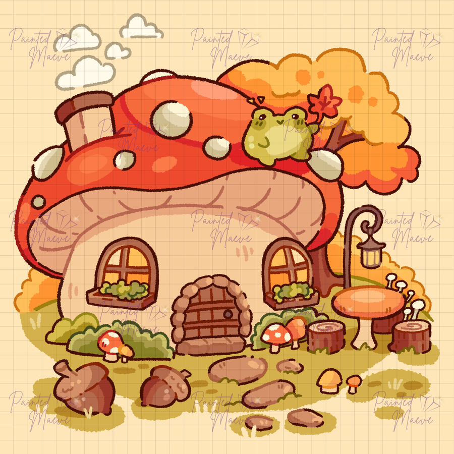 Tiny Cottage: Hand-Rendered Diamond Painting