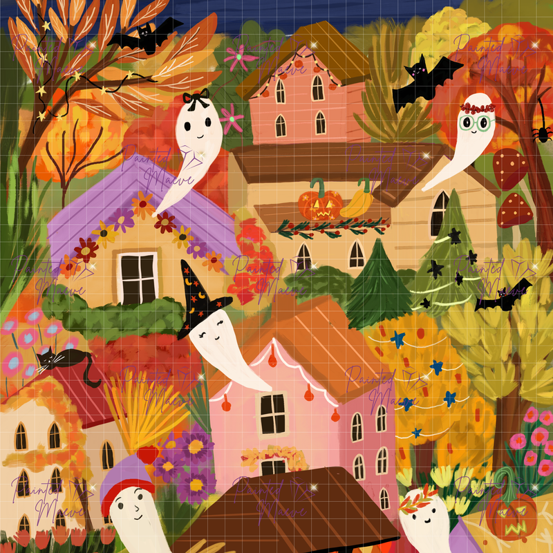 Ghost Town: Hand-Rendered Diamond Painting