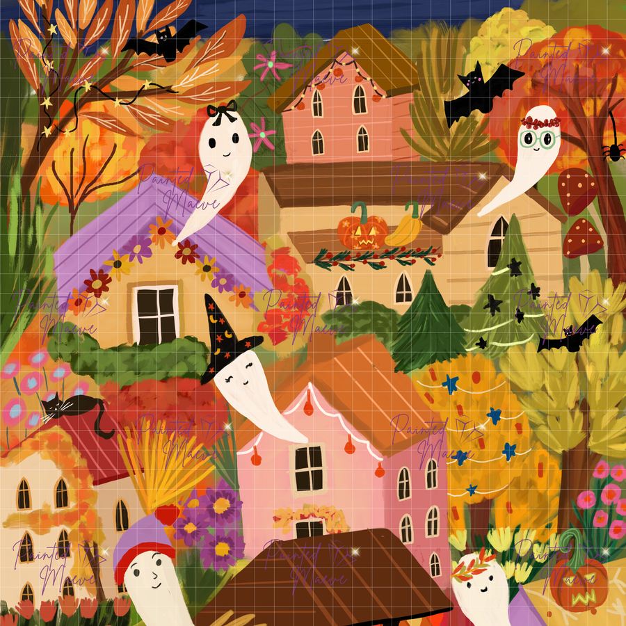 Ghost Town: Hand-Rendered Diamond Painting