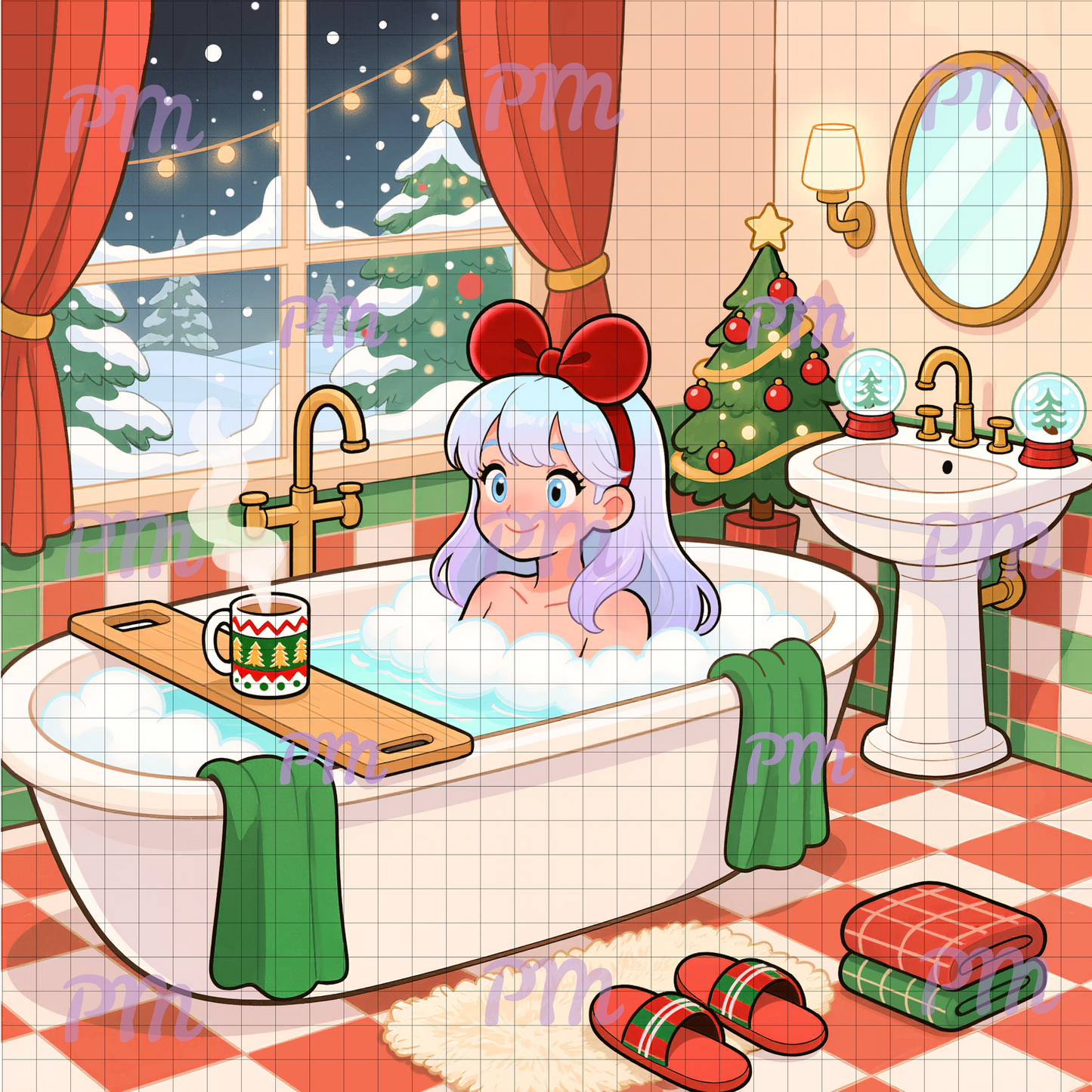 Frosty Holiday Spa: Hand-Rendered Diamond Painting Christmas Collection