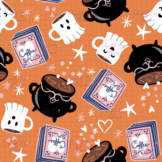 Spooky Coffee Spells: Hand-Rendered Diamond Painting