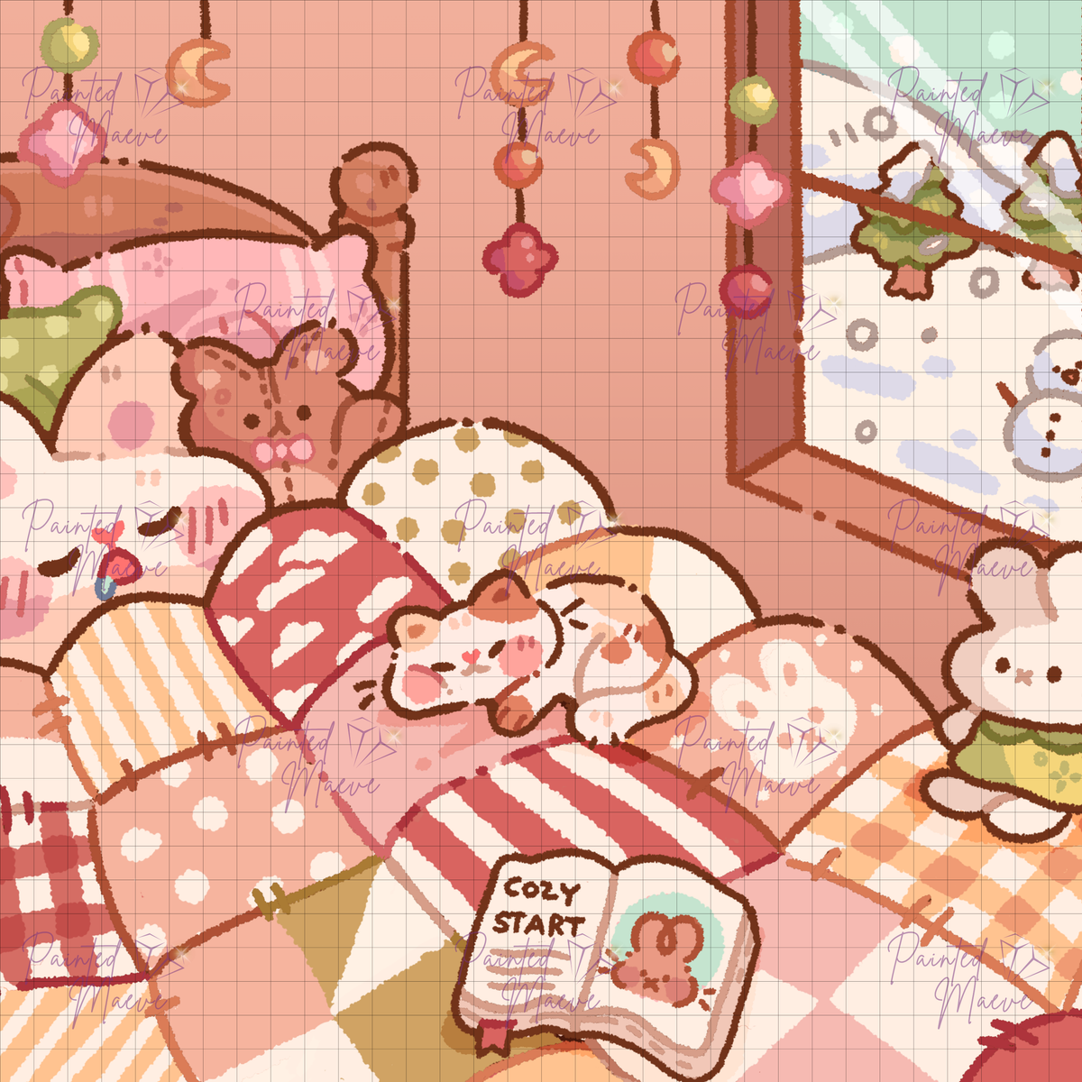 Winter is for Naptime Hand-Rendered Diamond Painting