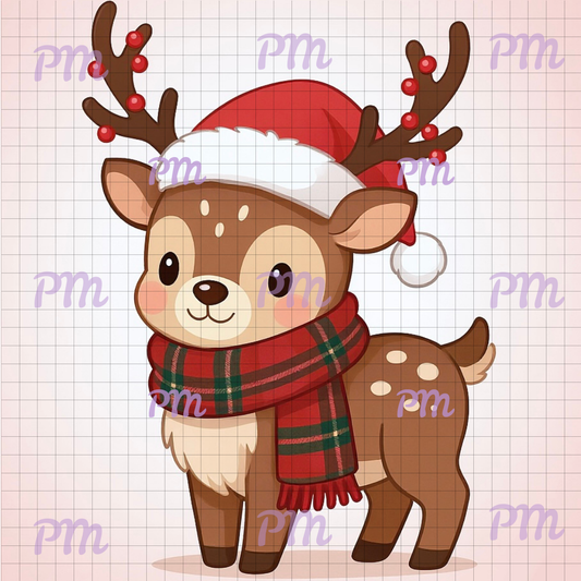 Winter Berry Fawn: Hand-Rendered Diamond Painting Christmas Collection