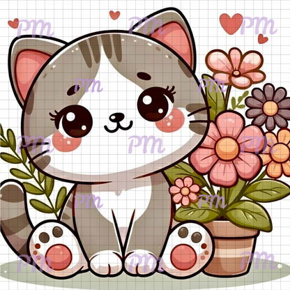 Mochi's Garden: Hand-Rendered Diamond Painting Collection