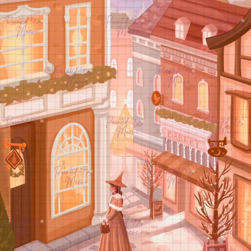Winter Village Hand-Rendered Diamond Painting