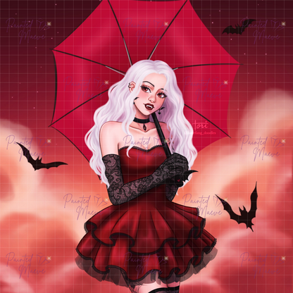 Red Night: Hybrid-Render Diamond Painting