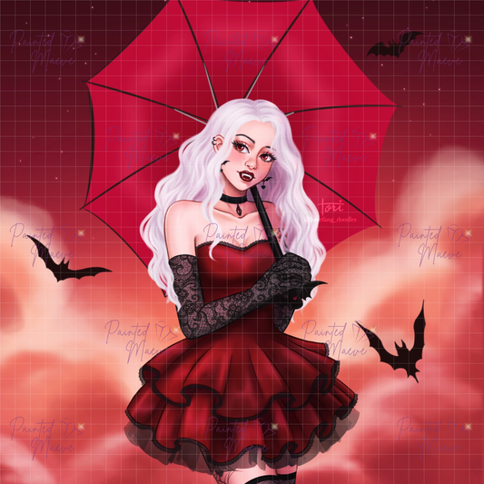 Red Night: Hybrid-Render Diamond Painting