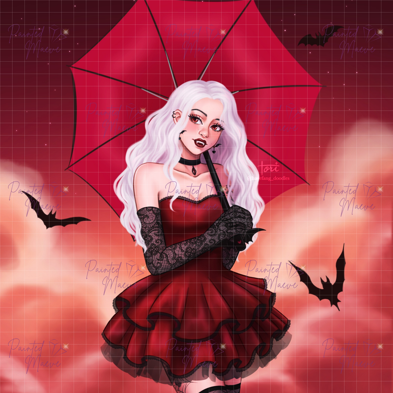 Red Night: Hybrid-Render Diamond Painting