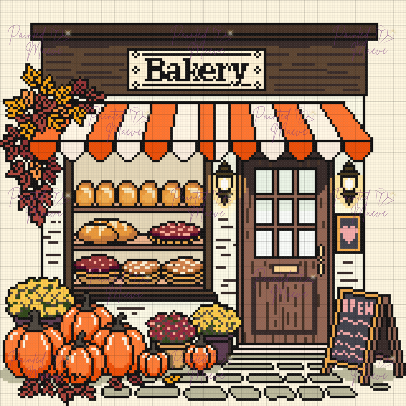 Autumn Harvest Bakery Hand-Rendered Diamond Painting