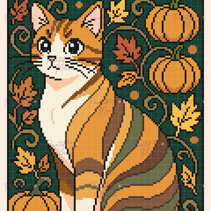 Autumn Purrtrait Hand-Rendered Diamond Painting