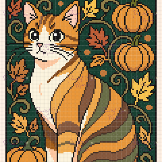 Autumn Purrtrait Hand-Rendered Diamond Painting
