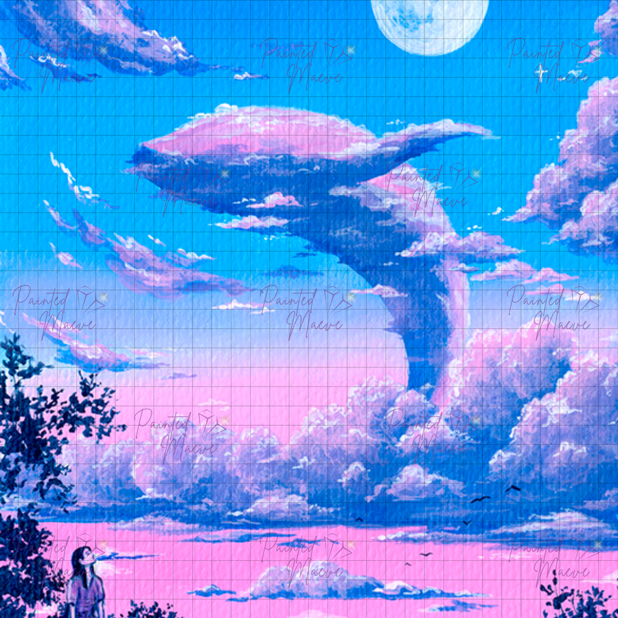 Moonlight Whale Dreams: Hand-Rendered Diamond Painting